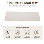 tapis d'escalier moderne antidérapant 15 pièces adhésif beige clair texture tissée polyester