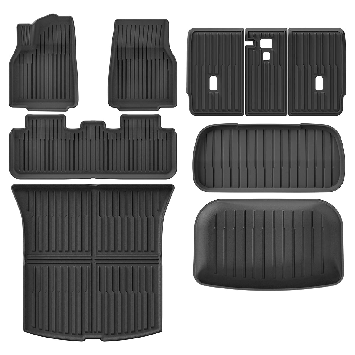 tapis sol tpe noir rayures horizontales clips modernes tesla 2025