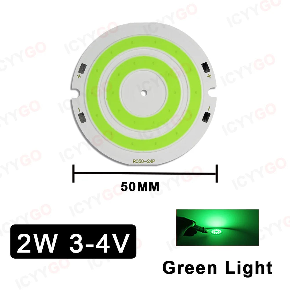 plaque led 2w 50mm blanc rouge vert jaune rayures concentriques modernes 3000k 4200k 6500k