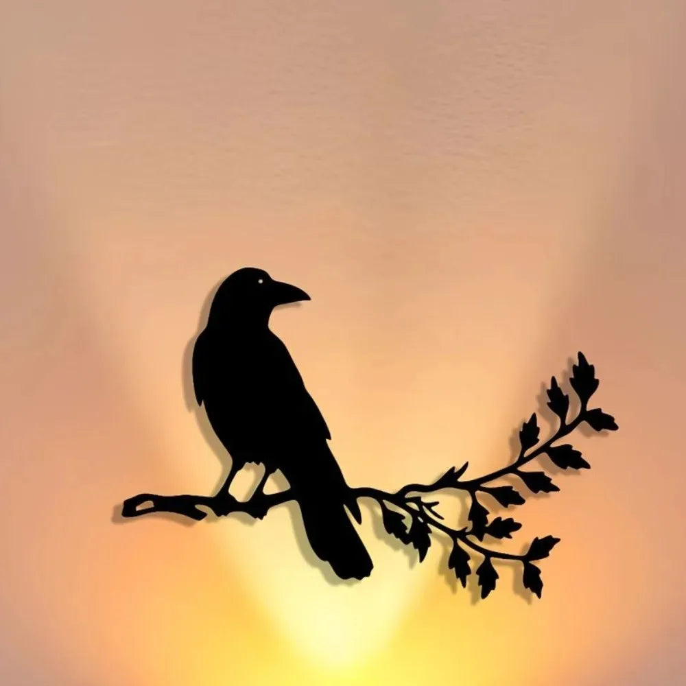 décoration murale oiseau branche silhouette noir adhésif minimaliste extérieur intérieur 20cm 30cm