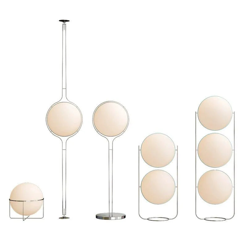 lampadaire moderne minimaliste nordique boule argentée sphères led chambre salon