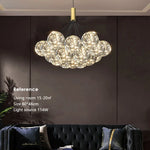 Suspension lumineuse moderne boules verre transparentes intérieur doré élégante plafonnier LED chambre restaurant
