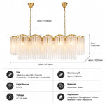 chandelier moderne or opalescent lumière blanche chaîne suspension élégante chambre salon