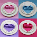 serviette table satin pliée forme coeur mariage décoration fête