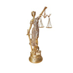 statue déesse justice résine or argent détails sculpturaux classique décoration chambre salon
