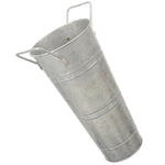 pot fleurs gris métallisé lisse classique poignées métalliques porte parapluies support rangementintérieur