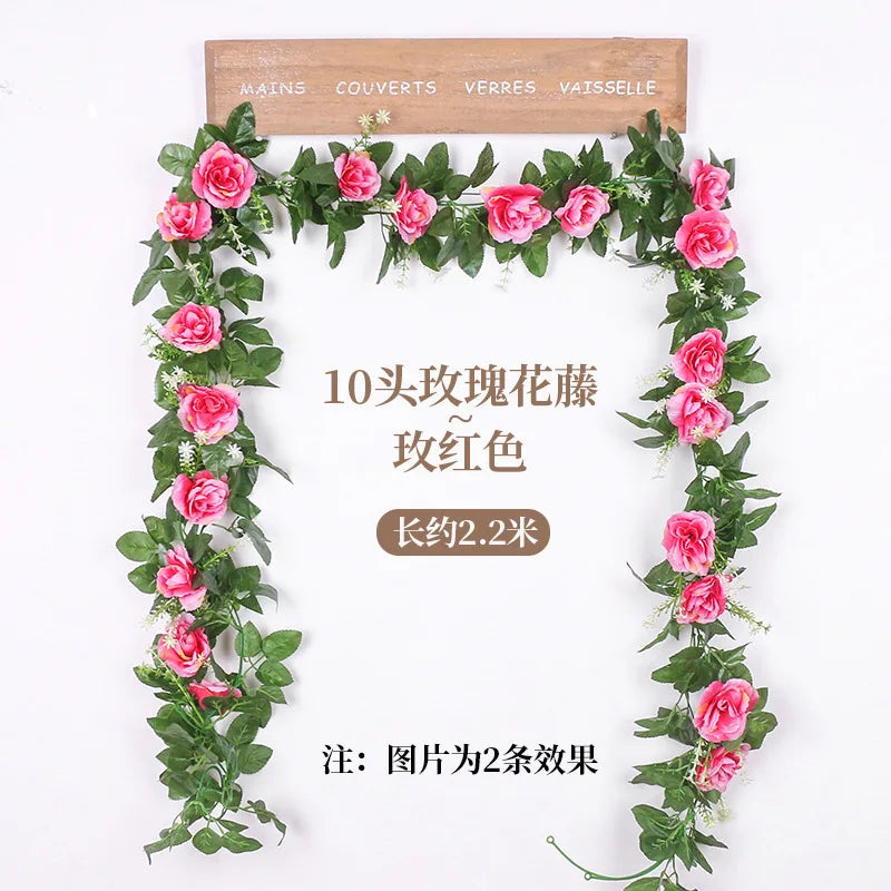 guirlande fleurs artificielles blanches roses décoratives intérieur mariage anniversaire baby shower