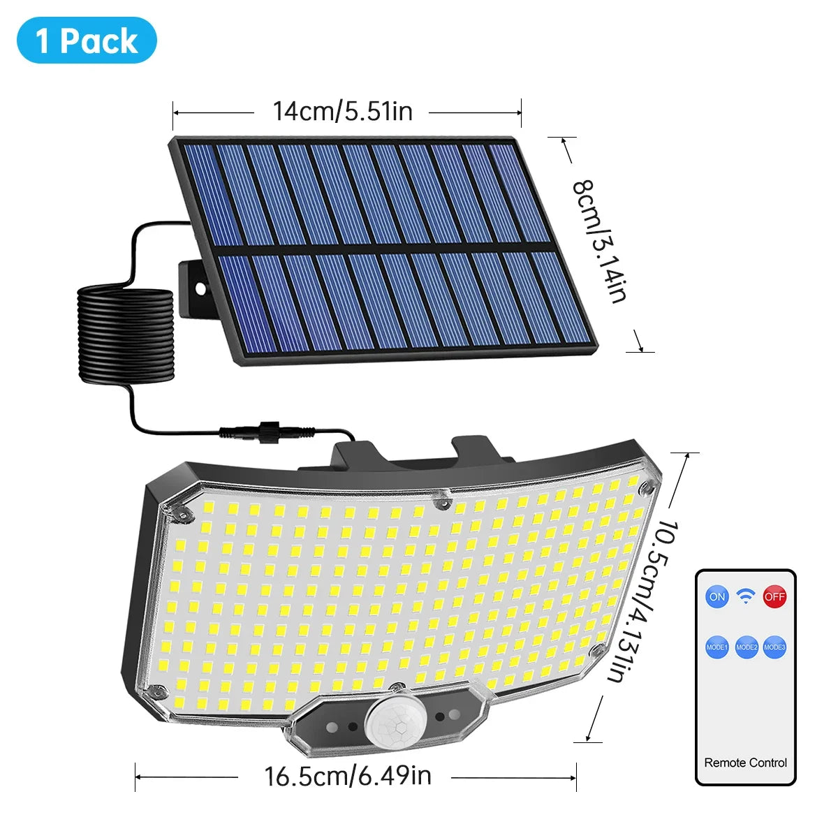 lumière solaire ip65 led télécommande modeur mouvement noir blanc moderne