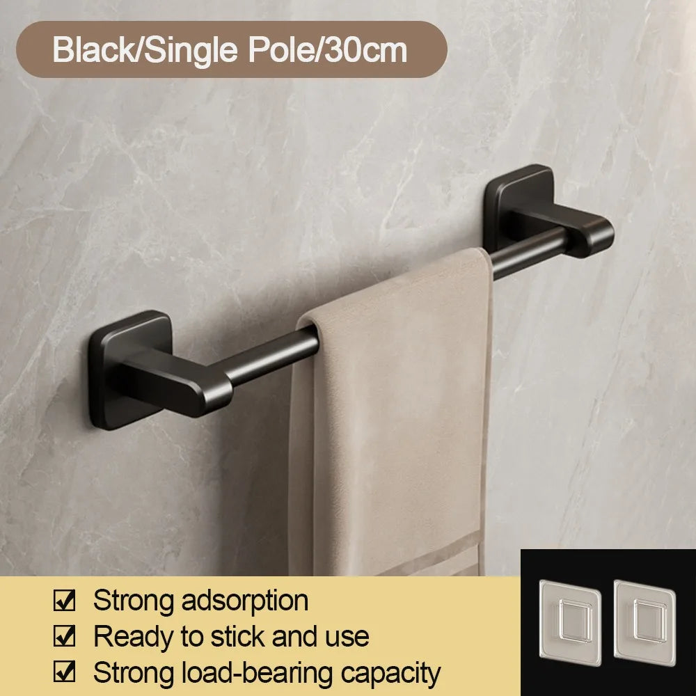 porte serviettes mural adhésif blanc texture tissu beige moderne salle bain 30cm 40cm