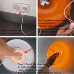 lampe murale moderne blanc orange texture mat motif ondulé interrupteur tactile câble alimentation certification