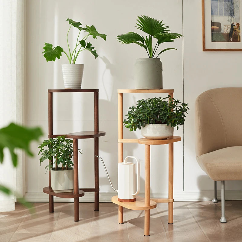 présentoir plantes bois moderne multi niveaux blanc gris boises pots fleursintérieur