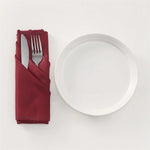 serviettes table rouge bordeaux scalloped bordure coton polyester qualité supérieure classique lavables maison restaurant
