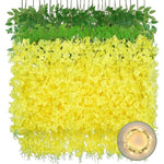 guirlande glycine lumineuse fleurs artificielles blanc vert décorative romantiqueintérieur decoration 36ft 90fleurs