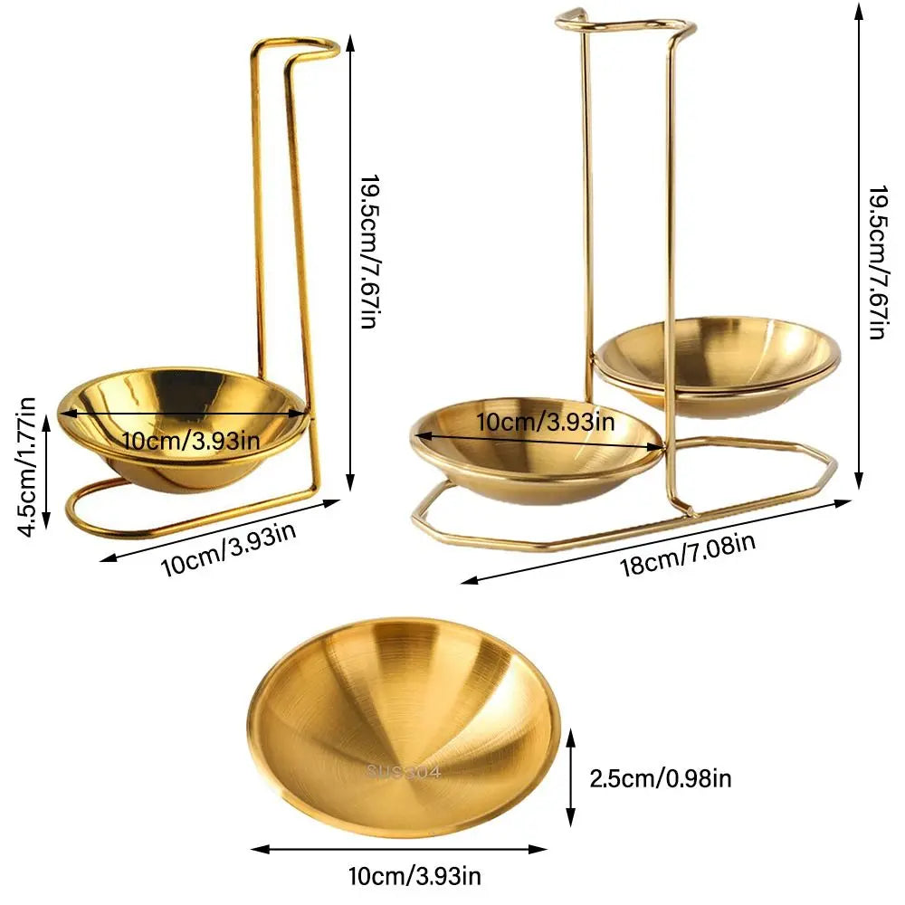 support cuillères bols argent or moderne fixation clips cuisine accessoires rangement vertical minimaliste