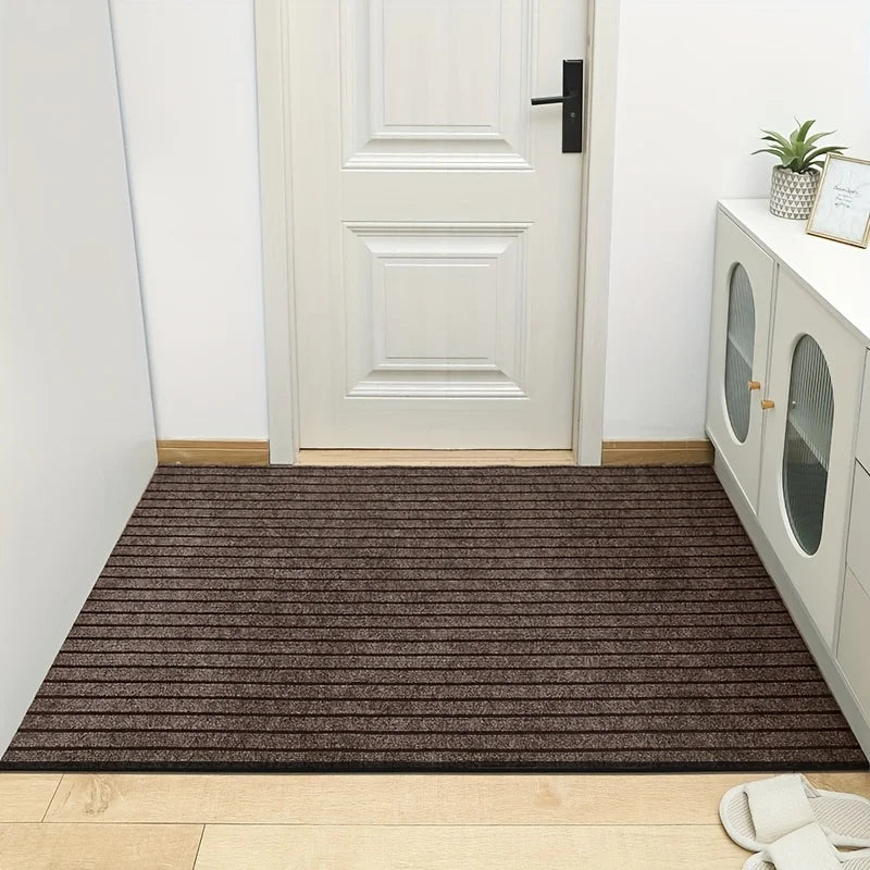 tapis sol moderne rayé gris rouge marron imperméable antidérapant résistant décolorationextérieur intérieur porte living