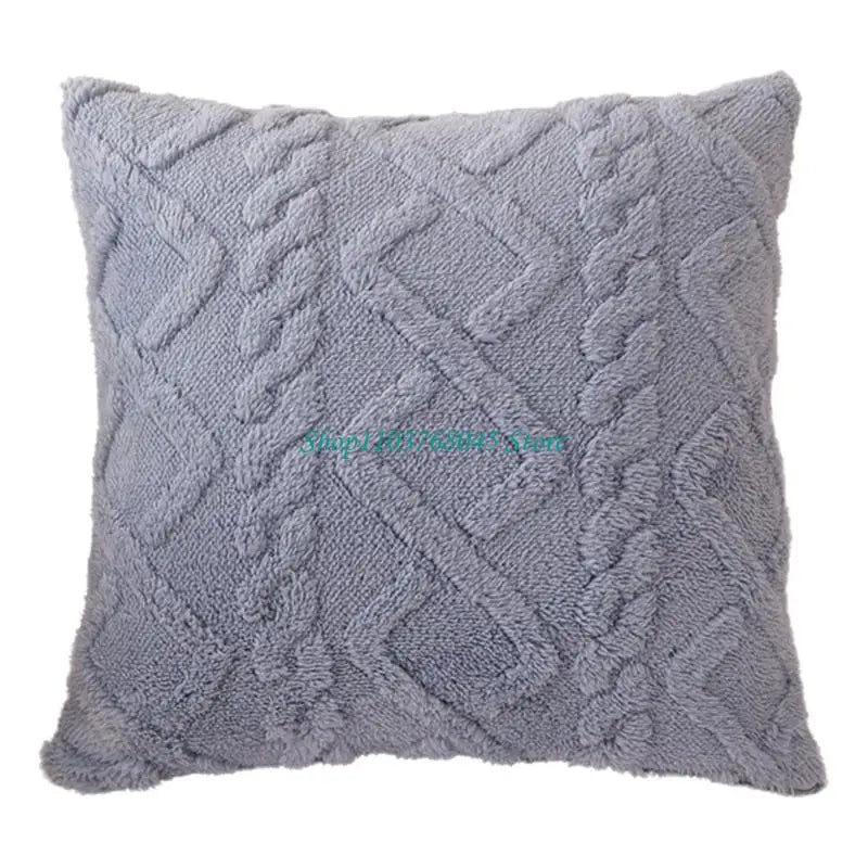 taie d'oreiller double face polyester coton bleu motif géométrique moderne adhésif 43cm 43cm
