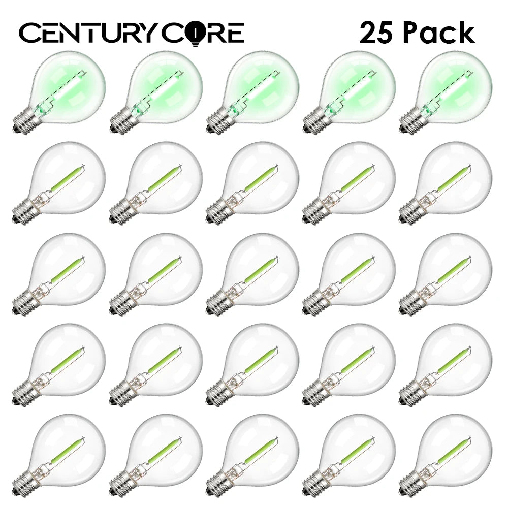 Ampoules LED multicolores G40 transparentes rouge jaune violet bleu vert extérieures E12 249 lumens
