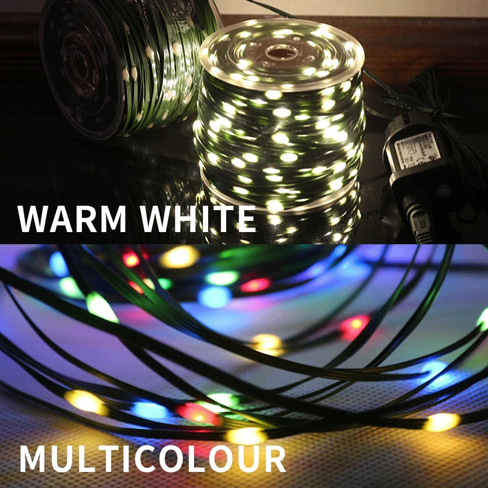 guirlandes lumineuses extérieures 100m 800leds multicolore flexible diy fêtes noel mariage