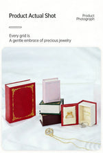 boîte bijoux velours aimantée couleurs rouge rose verte classique rangement bijoux créatif livre