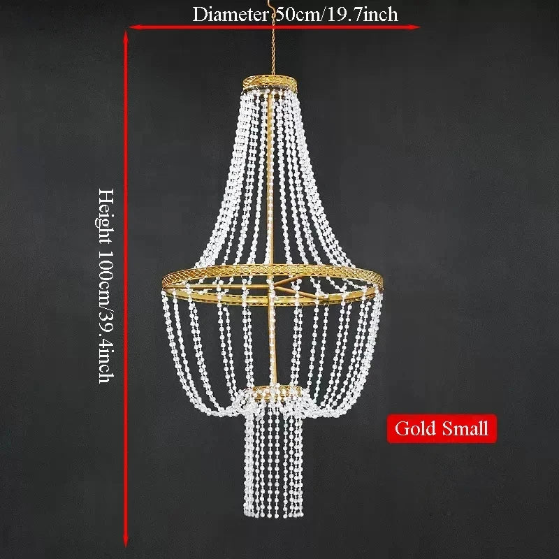 pendentif cristal or décoration maison mariage banquet festif élégant suspension métal doré