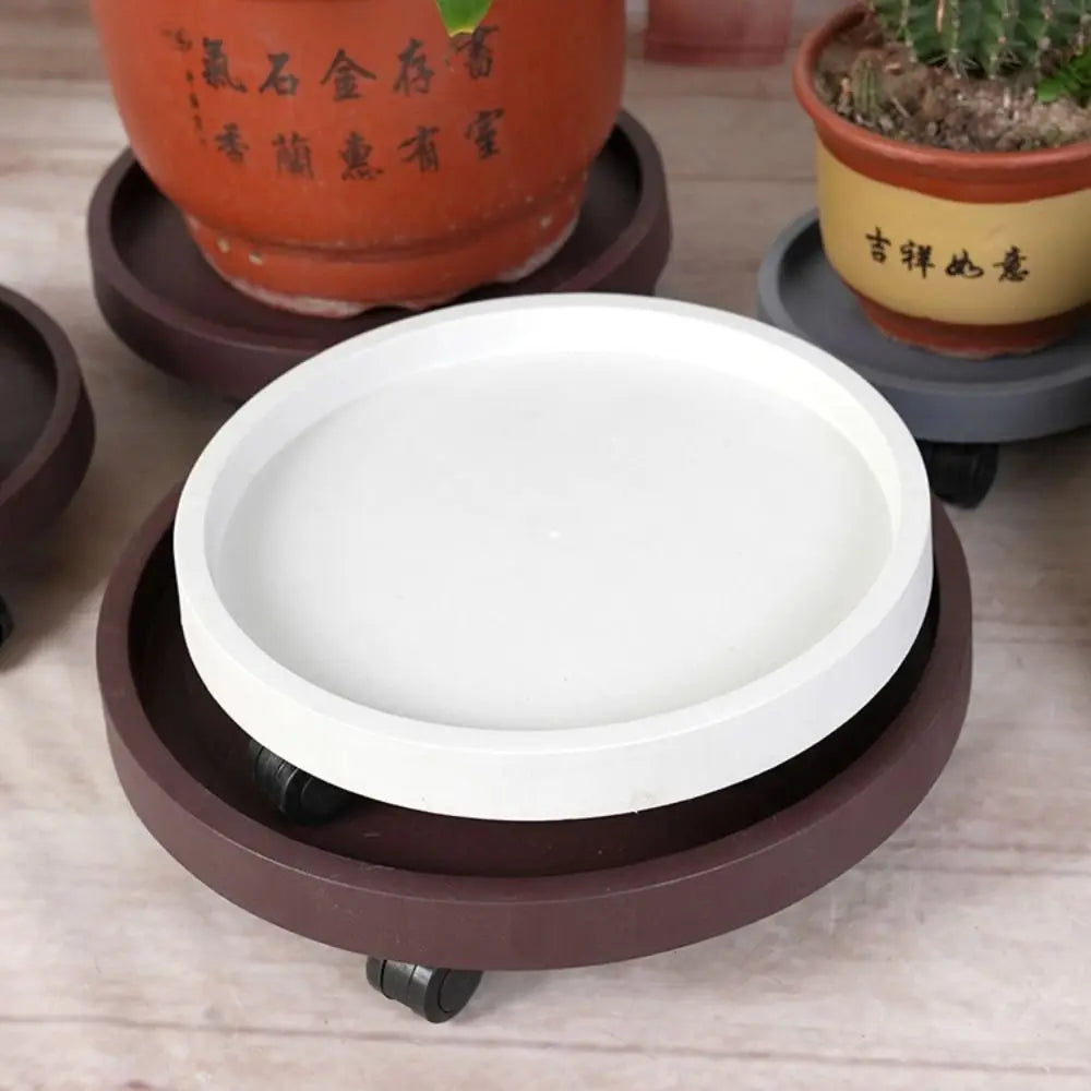 plateau roulettes moderne 19cm 26cm 32cm blanc gris marron plastique non enduit