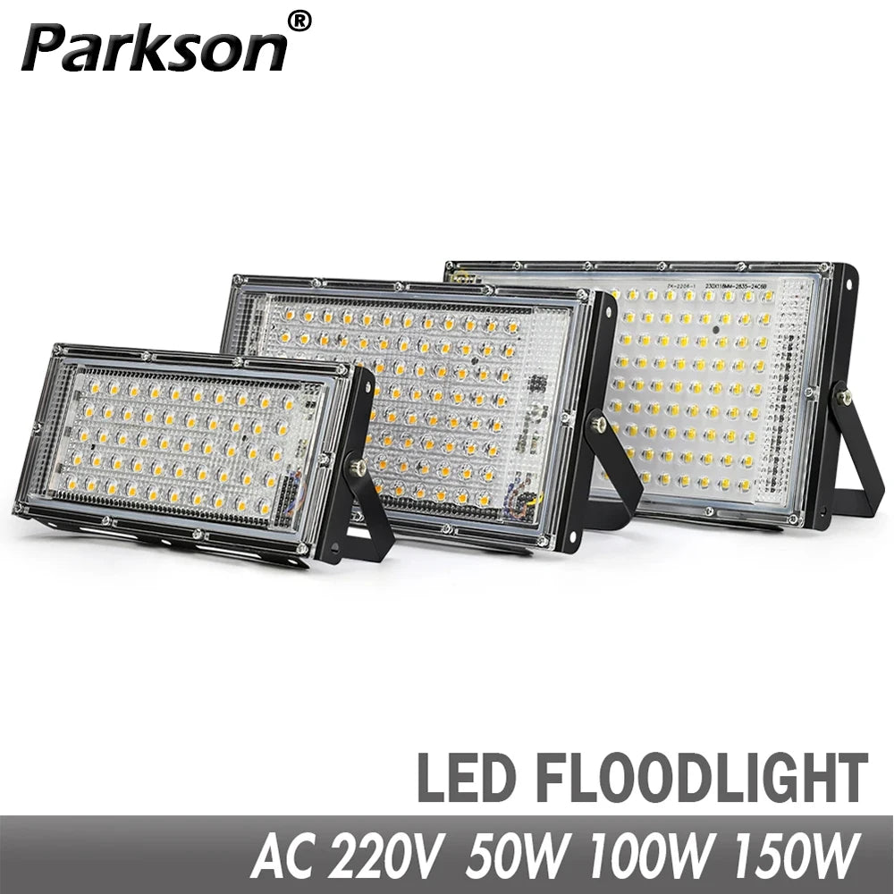 projecteur led ip65 waterproof 100w 150w moderne fixations ølets noir
