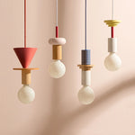 Suspension lumineuse moderne bois naturel rouge beige blanc bleu marron plastique translucide