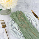 serviettes gaze lin vert olive élégantes rustiques modernes maison restaurant mariage pièces 20x20cm