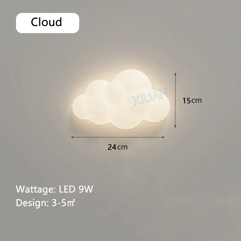 lampe nuage blanc moderne adhésive murale led chambre salon entrée étude