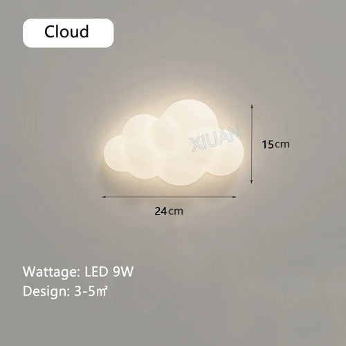 lampe nuage blanc moderne adhésive murale led chambre salon entrée étude
