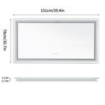 miroir lumineux moderne blanc mat anti buée éclairage led réglable tactile