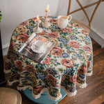 Nappe table multicolore florale classique maison fête mariage noël diamètre 60inch