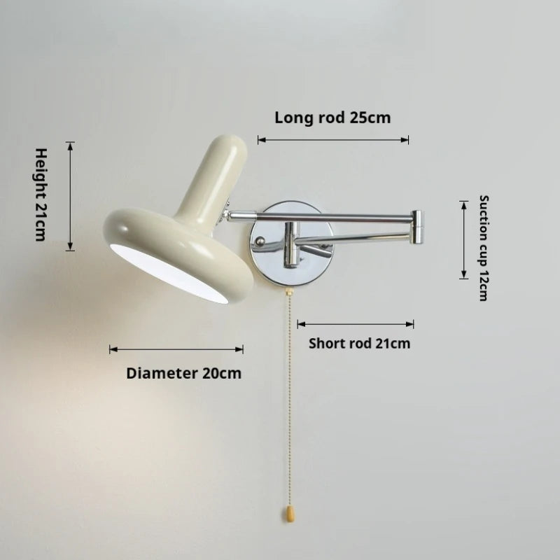 applique murale moderne bras articulé éclairage led blanc crème argenté chambre salon