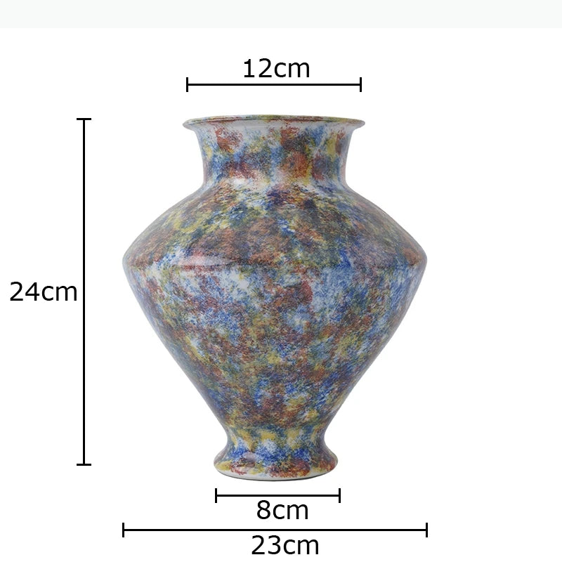 vase moderne abstract pattern hand painted decor flowers table arrangement multicolor decorative item
