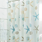 rideau douche motif étoile mer coquillage moderne opalescent éva texturé imitation tuile