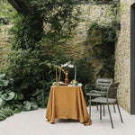 Nappe table vert olive texture lin classique imperméable polyester 140x180cm festives serviettes assiettes