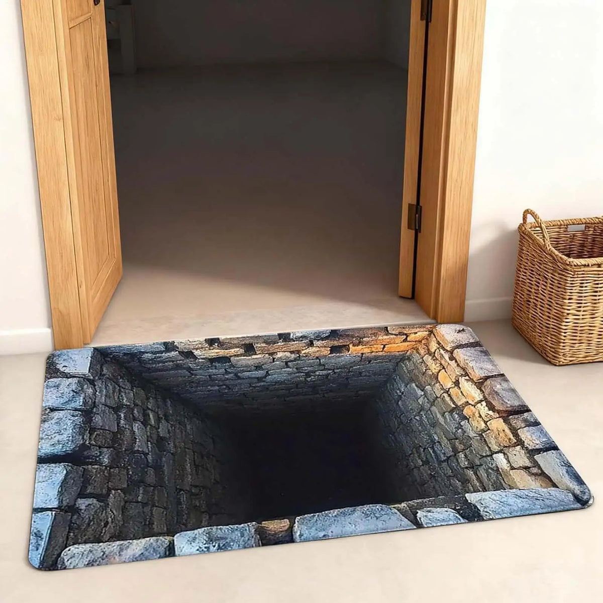 tapis sol 3d illusion optique gris bleu moderne daim résistant décoloration 40x60cm 50x80cm