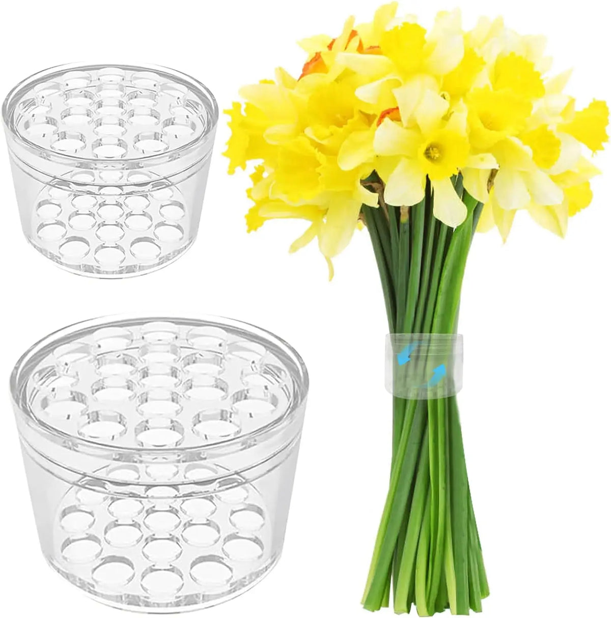 support tige transparent moderne pot fleurs adhésif trou hexagonal DIY art floral