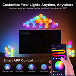 lampe murale hexagonale multicolore modulaire télécommande application moderne portable adjustable folding