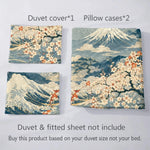 housse couette ukiyo vague carpes koï fleurs cerisier taies oreiller lit japonais motifs artistiques