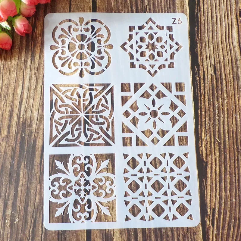 gabarit peinture floral délicat classique opaque bricolage scrapbooking journal decoration
