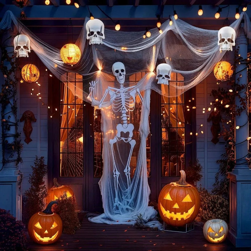 décoration halloween toile noire effrayante tissu filet opaque suspension intérieure