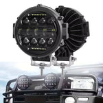 projecteur led phare noir ribbed moderne vis fixé 12v 24v antibrouillard éclairage routier haute