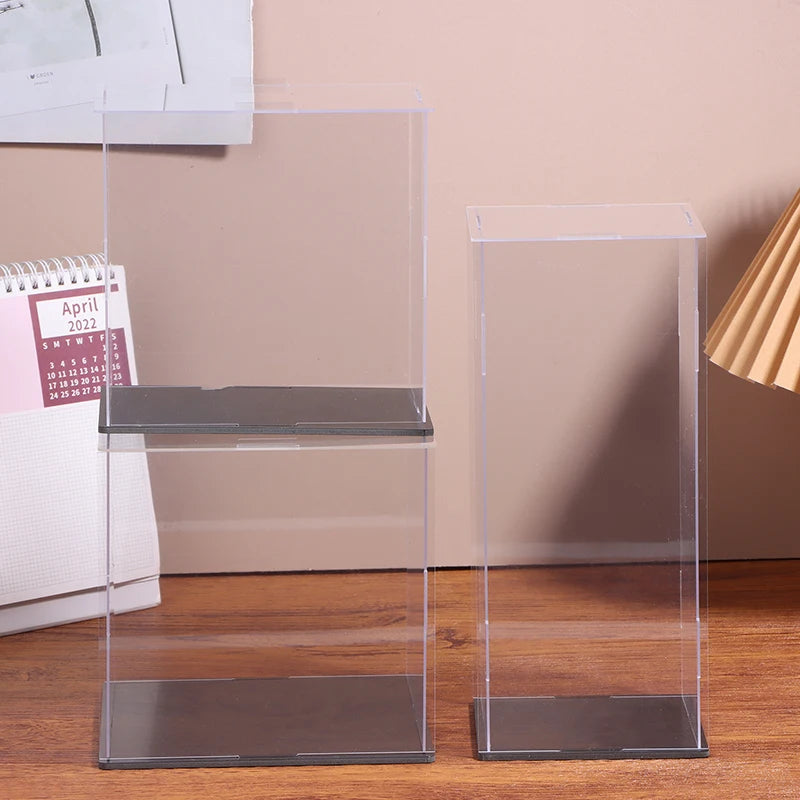 boîte rangement transparente acrylique vitrine protection poussière jouets objets collection moderne
