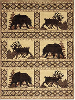tapis rouge noir beige bleu marron motifs géométriques animaux texture douce rustique ethnique salon