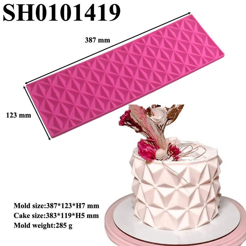 moules silicone gâteau dentelle origami bordure fondant deco pâtisserie triangles floral modernes