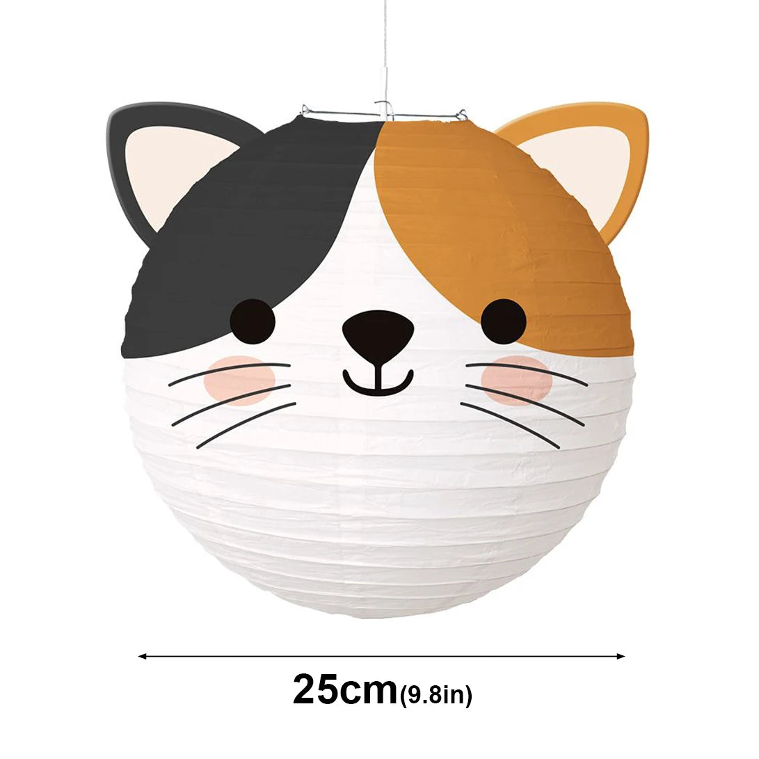 lanternes papier animaux dessin animé ours tigre panda cochon enfant carte blanche opaque suspendues