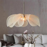 lampe suspendue tissu beige clair texture organique moderne câble noir suspension