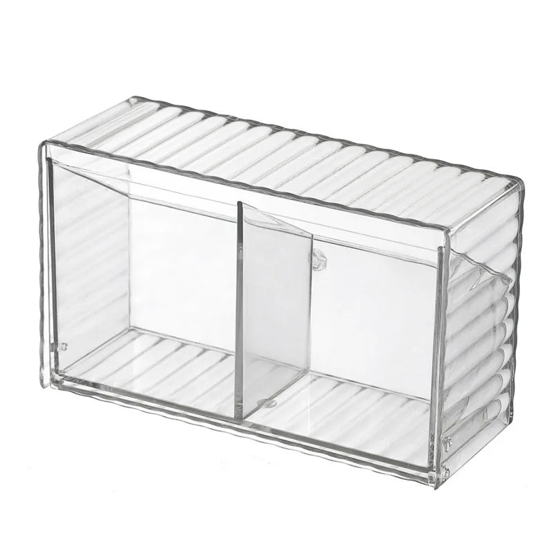 rangement mural transparent compartiments boîtes stockage moderne adhésif cotons tiges coton pads épingles cheveux
