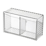 rangement mural transparent compartiments boîtes stockage moderne adhésif cotons tiges coton pads épingles cheveux